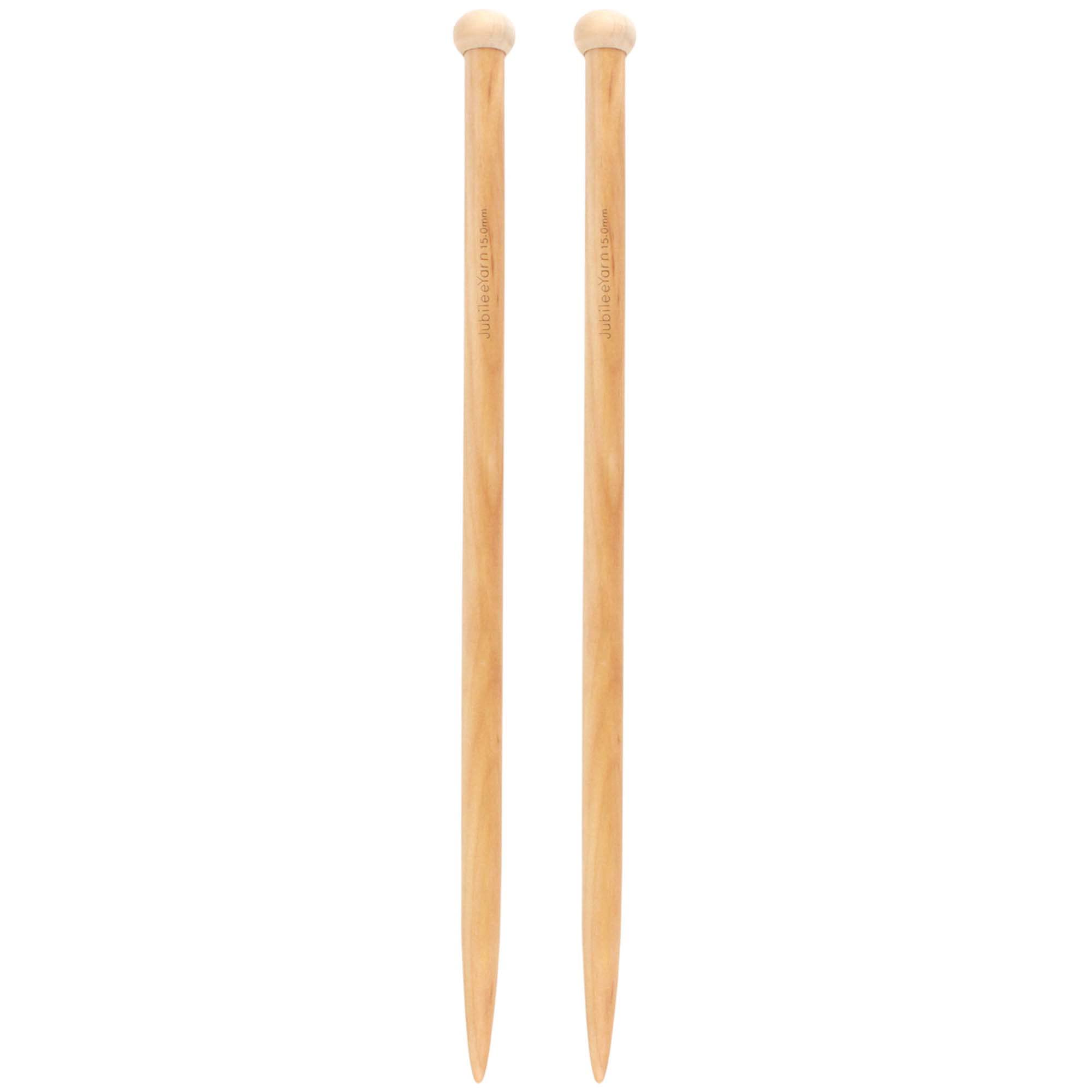 JubileeYarn Jumbo Bamboo Knitting Needles - US 19 (15mm) - 16" Long - 1 Pair