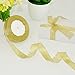 Organza Ribbon,KAKOO 2 Pack 25 Yard 20mm Wide Glitter Trimmings Decorative Ribbons for Gift Wrapping (A-Gold)