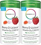 RAINBOW LIGHT Vitamin D3 2500 LU, Berry D-Licious, 50 Count (Pack of 2)