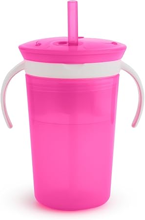 Munchkin Tasse D Apprentissage Sippy Snack Cup Rose 266 Ml Amazon Fr Bebes Puericulture
