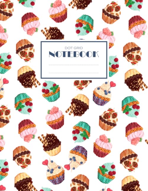 Dot Grid Notebook: Large Dotted Journal (8.5 x 11 inches), Cupcake Journal
