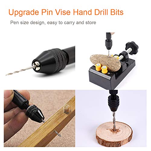 image for WindCloud Professional Pin Vise Hand Drill Bits, Mini Twist Drill Bits