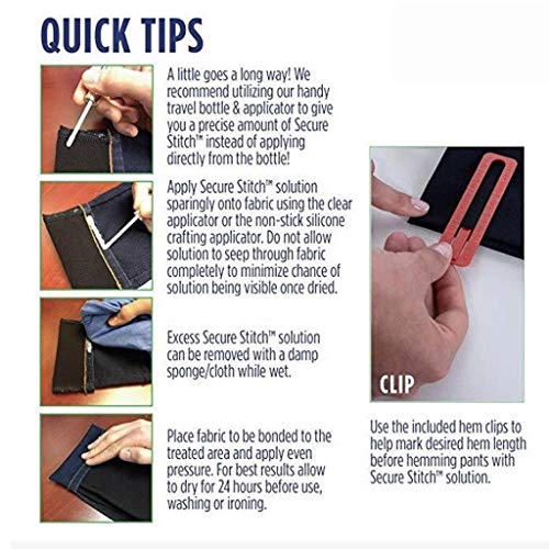 Glumes Sew Glue Liquid Fabric Glue Fabric Mender Liquid Quick Bonding Fast Dry Reinforcing Adhesive Speedy Fix for All Fabrics Clothing Cotton Flannel Denim Leather Polyester Doll Repair (60ml)