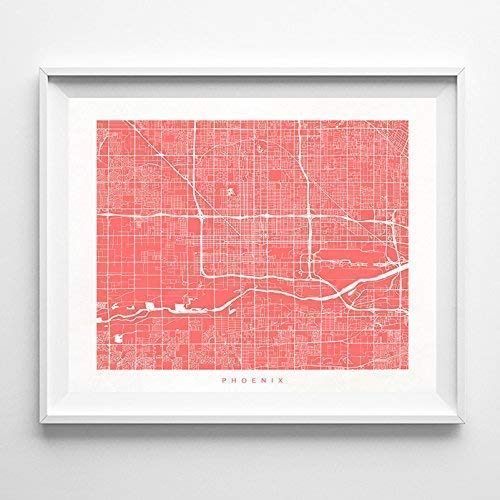 Amazon Com Phoenix Arizona Street Road Map Home Decor Poster