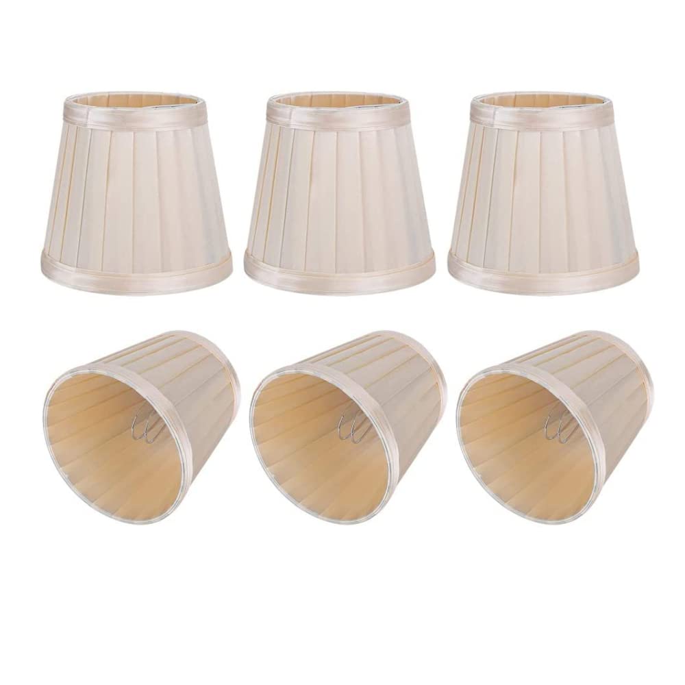 Modern Fabric Crystal Chandelier, 6PCS Modern Simple Chandelier Pendant Lamp Shade Cover Fabric Lampshade for Home Wall Light