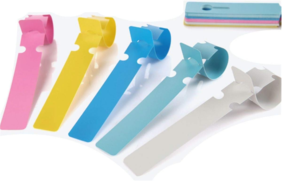 TIANOR 50pcs Plant labels Waterproof Gardening Plant Labels Naming Plant Pot Markers Sticks, Plastic Plant Rectangular Tags Markers Nursery Garden Labels Plant Stakes Tags, 5 colors