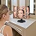 CESHUMD Vanity Makeup Mirror with 8 Led Lights, Portable Lighted Makeup Mirror with 1x/5x Magnification, 180°Rotation, Touch Screen, Tri-fold & Four Sides Cosmetic Mirror for Travel