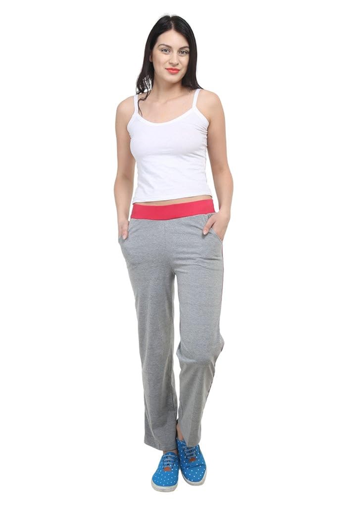 vimal black cotton blend trackpant for women