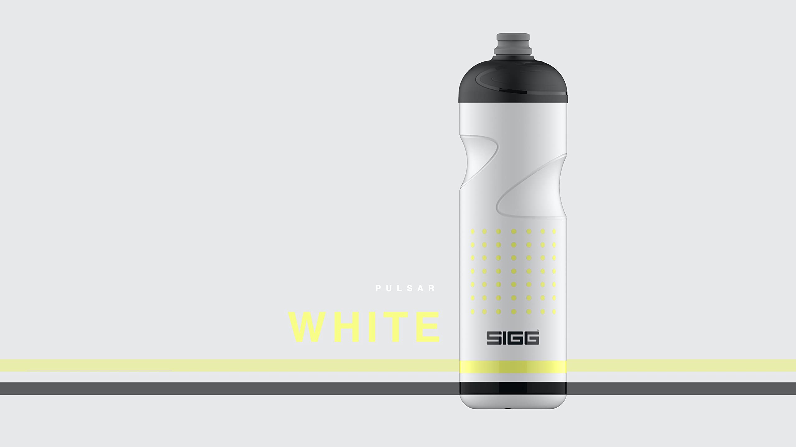 Sigg - Fahrrad Trinkflasche - Pulsar White - Quetschbar - Spülmaschinenfest - Federleicht - Auslaufsicher - BPA-frei - Sport & Fahrrad Zubehör - Weiß & Gelb - 0,75L 7