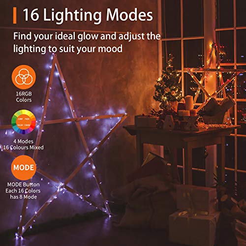Kaulsoue 132 Lighting Modes 16 Colored, Battery Operated Powered 16.4ft 50 Led Fairy Lights Color Changing. Led String Lights with Remote, with Timer, for Bedroom Indoor Christmas 2 Pack - Thumbnail 2