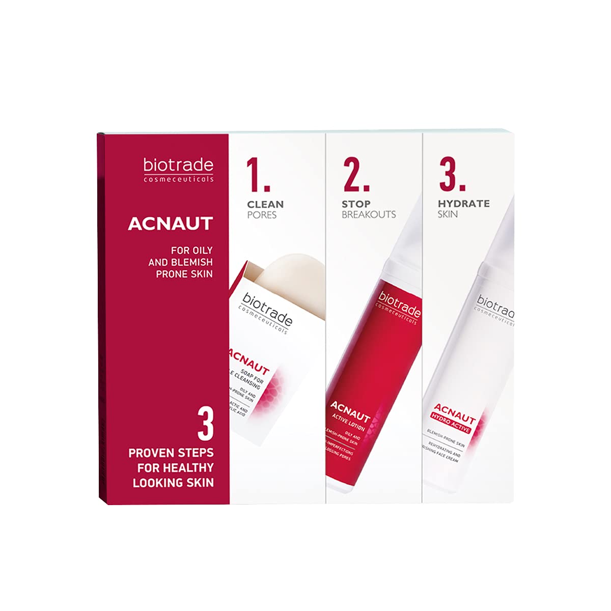 3 Easy Steps Anti Blemishes for Healthy Skin, Suitable for Blemishes, Marks and Breakouts, Regulates Oiliness by Biotrade