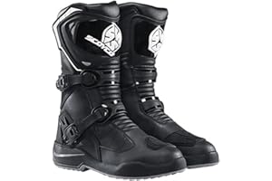 Scoyco Motorcycle Boots for Men, Motocross Riding, TPU and Polypropylene, Waterproof, Buckle Closure, Calf Height, Anti-Slip 