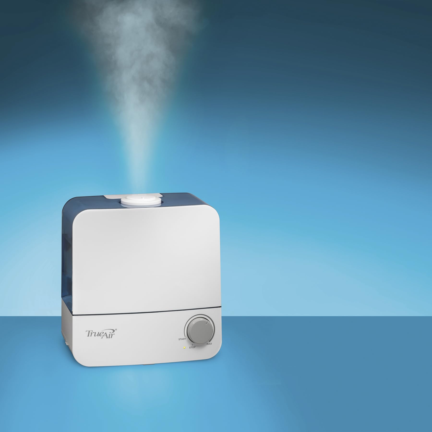 Hamilton Beach TrueAir Cool Mist Humidifiers for Bedroom Large Room, 5.5L, Whisper Quiet, Rotating Nozzle, Auto-Shutoff, Filter-Free, White (04700)