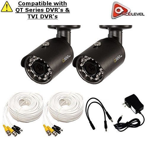 Click Here to See More Images Q-See 4MP HD Bullet Camera 2-Pack: 2688x1520, 3.6mm Lens, 36 IR LEDs, IR up to 100ft, AGC, IP66 - QTH8071B