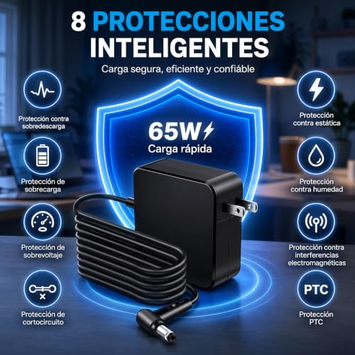 TRYXZSZ Cargador y Adaptadores para Portátil 65W 19V 3.42A, Compatible ASUS/HP/DELL/Acer Portátil, con 3 Convertidores, para ASUS Vivobook 17 X1704/16 X1605 M1605/15 X1502 X1504 X1505/14 X1405 X1404