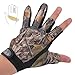 LIAMTU Anti-Slip Fishing Gloves with 3 Fingerless, Water-Proof Fishing Gloves Camouflage Color