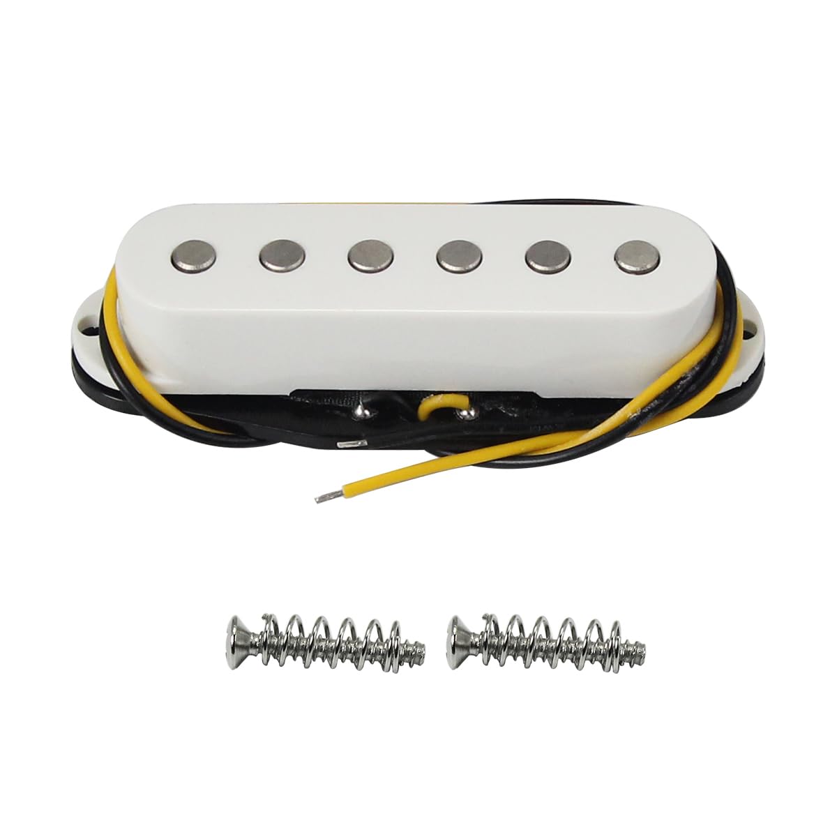 FLEOR Alnico 5 ST Pickup Single Coil Pickup Guitar Bridge Pickup Flat Pole for ST SQ Electric Guitar, White