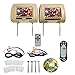 Rockville RDP711-BG 7” Beige Car Headrest Monitors w/DVD Player/USB/HDMI+Games