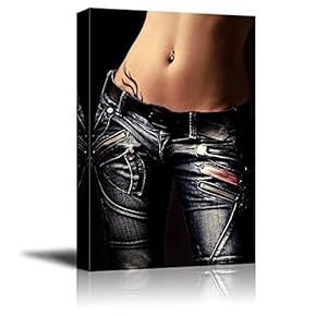 Canvas Prints Wall Art - Sexy Woman Body Art | Modern Wall Art Home/Pub/Bar Decoration Stretched Gallery Canvas Wrap Giclee Print & Ready to Hang - 12" x 18"