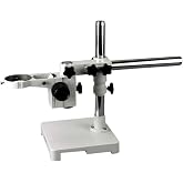 AmScope Saw Single-Arm Heavy-Duty Boom Stand | 76mm Stereo Microscope Holder Ring 360&deg; Multi-Axis Head Rotation Heavy-Duty Boom Stand