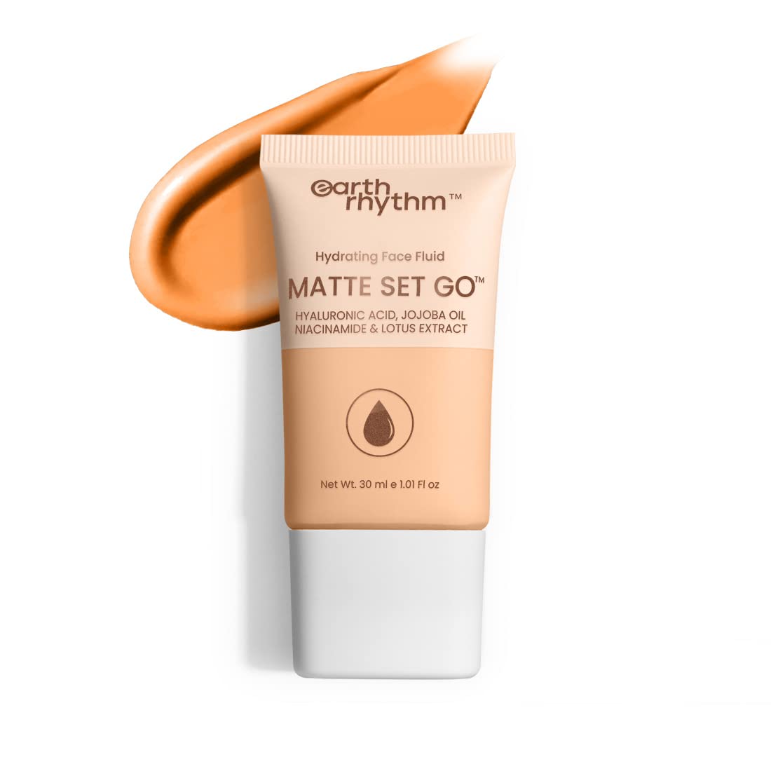 Earth Rhythm Matte Set Go Foundation with SPF 30, Pa++++ | Hyaluronic Acid, Niacinamide Acid, Jojoba Oil & Lotus Extract | Smooth Finish, Sun Protect & super Hydrating | Cult Caramel – 30ml