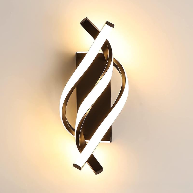 Comely LED Wall Light 22W Black Spiral Warm White 3000K Modern Lamp