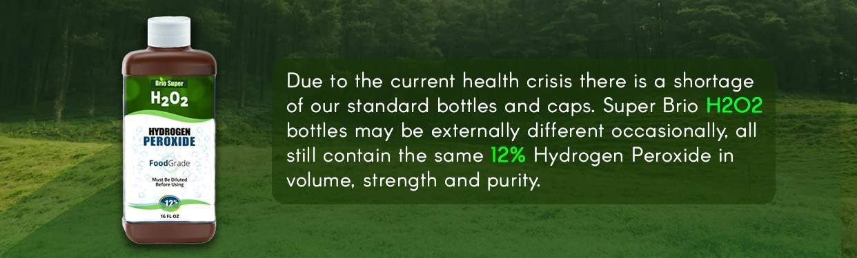 12% H2O2 Hydrogen Peroxide Food Grade Rapid Daily Shipping - Hydrogen Peroxide 12 Percent in Distilled Water with No Added Stabilizers: Health & Personal Care