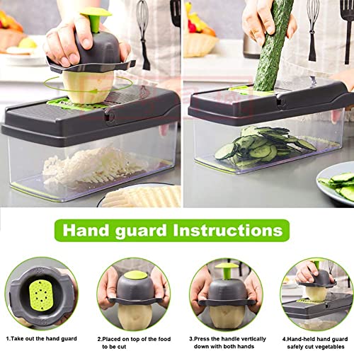 12 in 1 Vegetable Chopper Onion Chopper Food Chopper - Multi Vegtable Chopper Salad Chopper Fruit Slicer Cutter Carrot Chopper Chip Slicer Potato Chopper - Useful Chopping Tool Kitchen Items