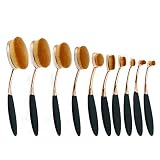 10PCS Makeup Toothbrush Brushes Set Oval Shaped Foundation Power Brush Tool