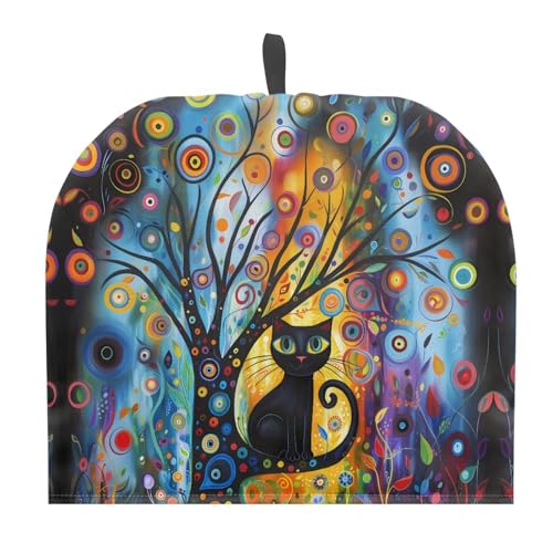 Urndoeng Modern Art Cat Print Tea Cosy for Teapot With Handle Kitchen Kettle Dust Cover for Keeping Warm Machine Washable Tea Cosy Fabric Quilted Padding