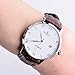 Men's Fashion Wrist Watches Automatic Mechanical Casual Watch Stainless Steel with Brown Leather Band White Dial