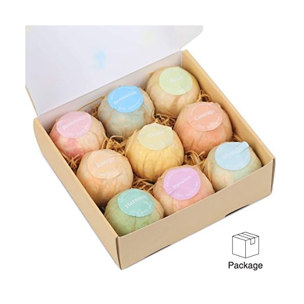 Bath Bombs Gift Set Natural Bath Supplies 9 Pcs Bath Set For Women Fragrance Organic Bath Gift Set 4.2 Oz
