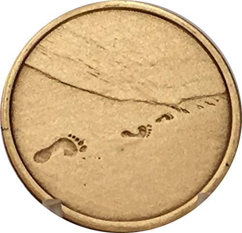 Footprints In The Sand - Serenity Peace Within The Storm Bronze Medallion Chip Set