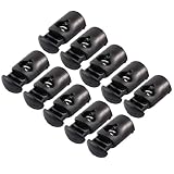 Flyshop Plastic Toggle Spring Stop Single Hole String Cord Locks 10 Pcs 271510 mm(Black)