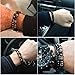 Joan Nunu 2PCS Black Beads Bracelet Set for Men Women Healing Energy Bracelets Handmade Jewelry