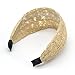 Lace Flower Headband - Lace Hairband Black Flowers Head Wrap Women's Classic Hairband Hair Accessory (Beige Strip)