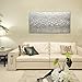 V-inspire Art,24x48 Inch Abstract Oil Hand Painting On Canvas Wall Art 3D White Flowers Living Room On Bedroom Art Paintings for Wall Gray Large Canvas Decoration Wood Inside Framed Ready to Hang