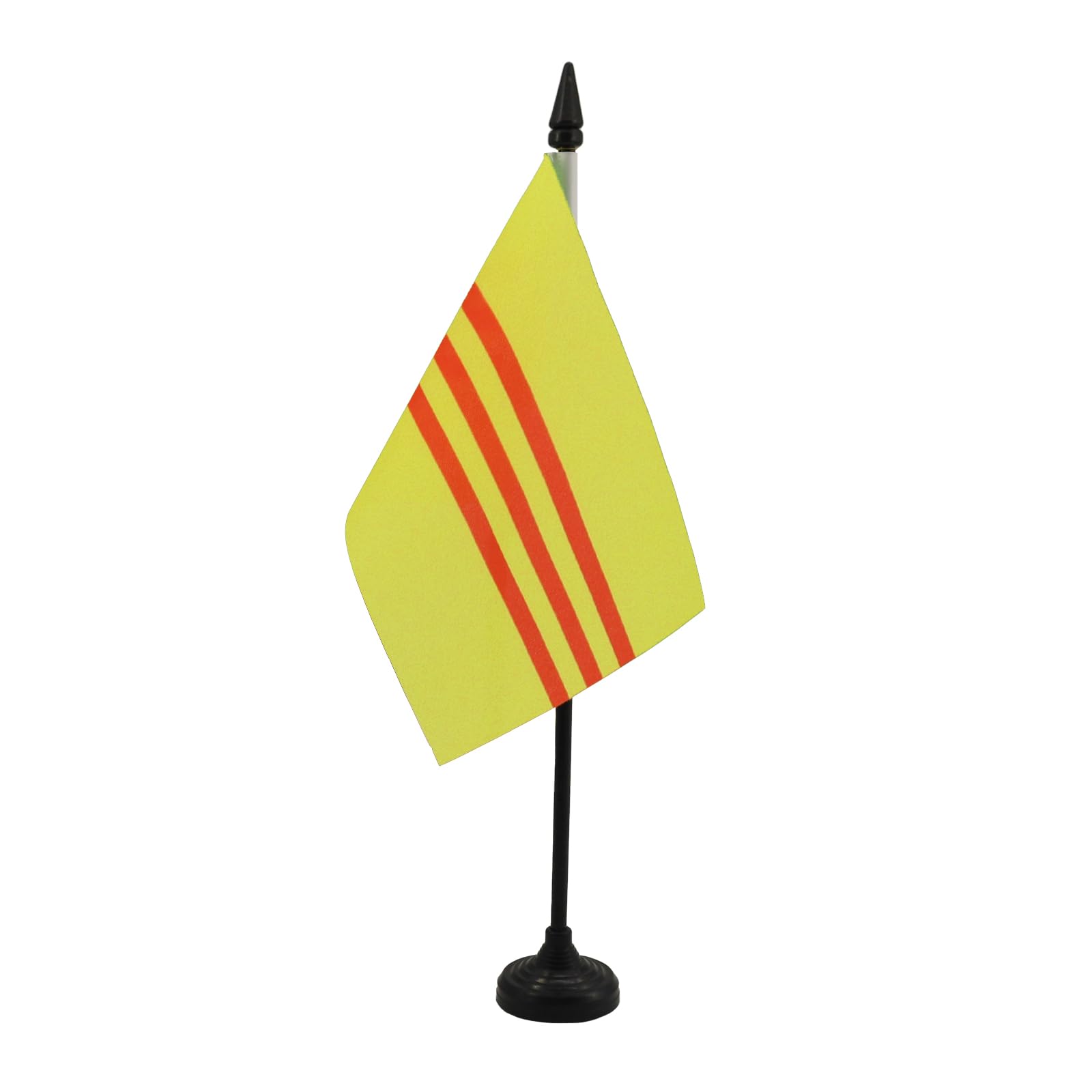 AZ FLAG - South Vietnam Table Flag 4'' x 6'' - Vietnamese Office Mini Banner 100% Polyester 15 x 10 cm - Mini Desk Flag with 10'' Pole and Black Plastic Base