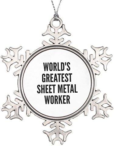 Onlyou Worlds Greatest Sheet Metal Worker Snowflake Pewter Christmas Ornament