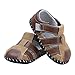 Baby Boys Girls Genuine Leather Soft Bottom Sandals First Walkers Shoes (12.5cm(12-18months), Brown)