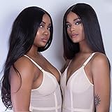Glueless Straight Lace Front Wigs Human Hair with Baby Hair Malaysian Virgin Hair 10 Inch for Black Women 130% Density Pre Plucked 13x4 Swiss Lace Size Part Natural Color