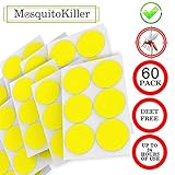 JUSHOOR Mosquito Repellent Patches, Natural Fly Pest Control 24 Hour Protection, 60 Count Pack Resalable, Apply To Skin and Clothes, Adult, Kid