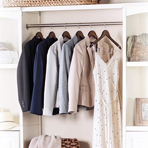 image for ZOBER High-Grade Wooden Suit Hangers Skirt Hangers with Clips (10 Pack