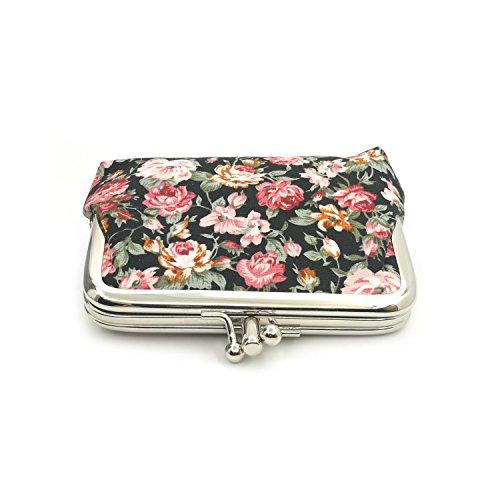 Sanxiner Cute Floral Buckle Coin Purses Vintage Pouch Kiss-lock Change Purse Wallets (09) - Thumbnail 2