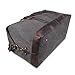 Jack&Chris Oversized Canvas Leather Trim Travel Tote Duffel shoulder handbag Weekend Bag CB1004 (Grey)