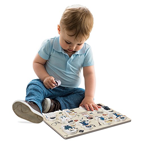 Gleeporte Wooden Chunky Puzzle Profession People Pieces - Learning Educational Puzzle Board with Free Standing Pieces for Toddlers & Kids (10 pcs)
