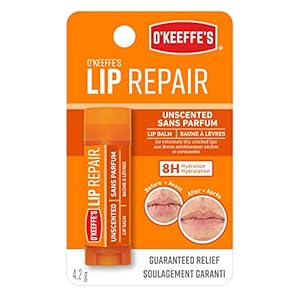 O'Keeffe's Lip Repair Unscented Lip Balm, 4.2g – For Extremely Dry, Cracked Lips | All-Day Moisture with 7 Moisturising…