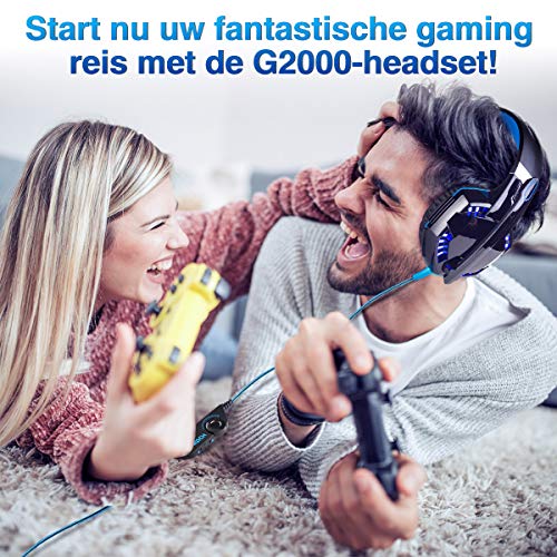 Gaming-headset voor PS4 PC Xbox One met microfoon, over-ear stereo sound gamer hoofdtelefoon PS4 met ruisonderdrukking… - Afbeelding 8