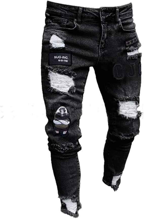 CHRONSTYLE Herren Skinny Jeans Männer Destroyed Ripped Slim Fit