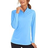 Womens 1/4 Zip Pullover Long Sleeve UPF 50+ Sun Protection SPF UV Shirts Quick Dry Athletic Tops